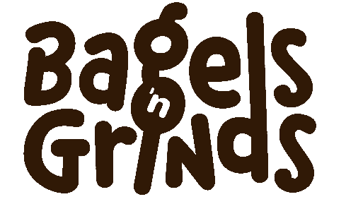 Logo for Bagels 'n Grinds, a company that we partner with to offer food for our campers to purchase.